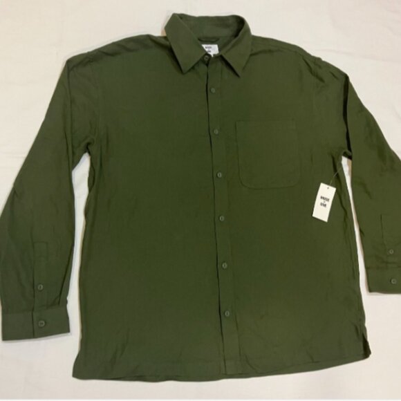 Mode of One Men's Relaxed-Fit Flannel Wovens Shirt Wild Ivy Size M - Picture 4 of 9